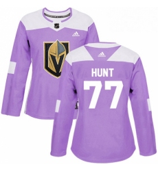Womens Adidas Vegas Golden Knights 77 Brad Hunt Authentic Purple Fights Cancer Practice NHL Jersey 