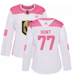 Womens Adidas Vegas Golden Knights 77 Brad Hunt Authentic WhitePink Fashion NHL Jersey 