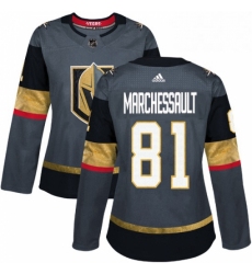 Womens Adidas Vegas Golden Knights 81 Jonathan Marchessault Authentic Gray Home NHL Jersey 