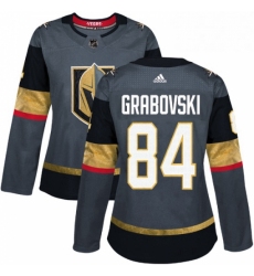 Womens Adidas Vegas Golden Knights 84 Mikhail Grabovski Authentic Gray Home NHL Jersey 