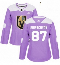 Womens Adidas Vegas Golden Knights 87 Vadim Shipachyov Authentic Purple Fights Cancer Practice NHL Jersey 