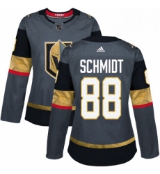 Womens Adidas Vegas Golden Knights 88 Nate Schmidt Authentic Gray Home NHL Jersey 