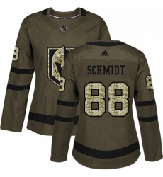 Womens Adidas Vegas Golden Knights 88 Nate Schmidt Authentic Green Salute to Service NHL Jersey 