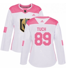 Womens Adidas Vegas Golden Knights 89 Alex Tuch Authentic WhitePink Fashion NHL Jersey 