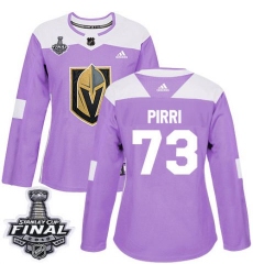womens brandon pirri vegas golden knights jersey purple adidas 73 nhl 2018 stanley cup final authentic fights cancer practice