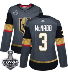 womens brayden mcnabb vegas golden knights jersey gray adidas 3 nhl home 2018 stanley cup final authentic