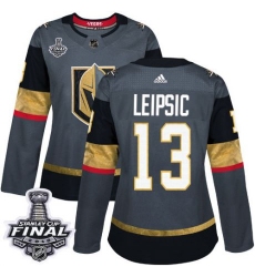 womens brendan leipsic vegas golden knights jersey gray adidas 13 nhl home 2018 stanley cup final authentic