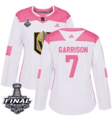 womens jason garrison vegas golden knights jersey white pink adidas 7 nhl 2018 stanley cup final authentic fashion