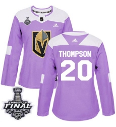 womens paul thompson vegas golden knights jersey purple adidas 20 nhl 2018 stanley cup final authentic fights cancer practice