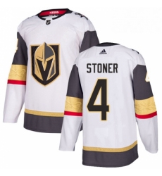 Youth Adidas Vegas Golden Knights 4 Clayton Stoner Authentic White Away NHL Jersey 