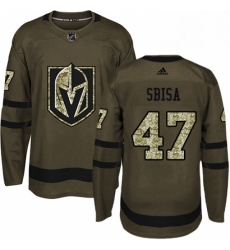 Youth Adidas Vegas Golden Knights 47 Luca Sbisa Authentic Green Salute to Service NHL Jersey 
