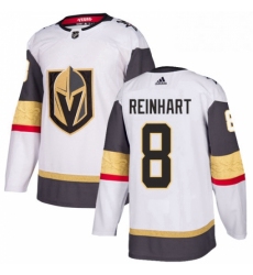 Youth Adidas Vegas Golden Knights 8 Griffin Reinhart Authentic White Away NHL Jersey 