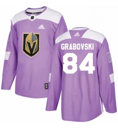 Youth Adidas Vegas Golden Knights 84 Mikhail Grabovski Authentic Purple Fights Cancer Practice NHL Jersey 