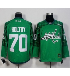 Capitals #70 Braden Holtby Green St  Patricks Day New Stitched NHL Jersey