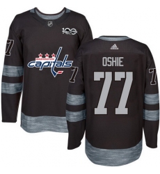 Capitals #77 T J Oshie Black 1917 2017 100th Anniversary Stitched NHL Jersey