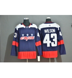 Men Washington Capitals 43 Tom Wilson Navy Adidas Jersey