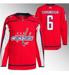 Men Washington Capitals 6 Joel Edmundson Red Stitched Jersey