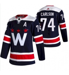 Men Washington Capitals 74 John Carlson NEW Navy Blue Stitched NHL Jersey