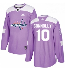 Mens Adidas Washington Capitals 10 Brett Connolly Authentic Purple Fights Cancer Practice NHL Jersey 