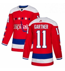 Mens Adidas Washington Capitals 11 Mike Gartner Authentic Red Alternate NHL Jersey 