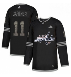 Mens Adidas Washington Capitals 11 Mike Gartner Black1 Authentic Classic Stitched NHL Jersey 