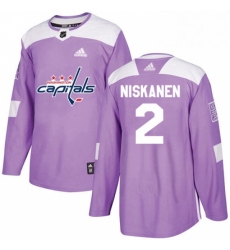 Mens Adidas Washington Capitals 2 Matt Niskanen Authentic Purple Fights Cancer Practice NHL Jersey 
