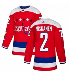 Mens Adidas Washington Capitals 2 Matt Niskanen Authentic Red Alternate NHL Jersey 
