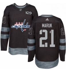 Mens Adidas Washington Capitals 21 Dennis Maruk Authentic Black 1917 2017 100th Anniversary NHL Jersey 
