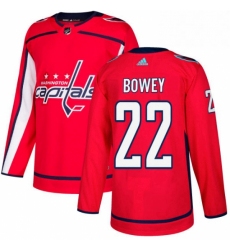 Mens Adidas Washington Capitals 22 Madison Bowey Authentic Red Home NHL Jersey 