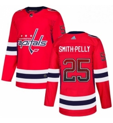 Mens Adidas Washington Capitals 25 Devante Smith Pelly Authentic Red Drift Fashion NHL Jersey 