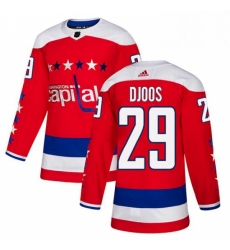 Mens Adidas Washington Capitals 29 Christian Djoos Authentic Red Alternate NHL Jersey 