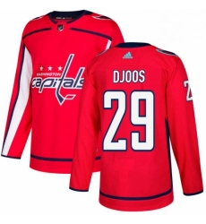 Mens Adidas Washington Capitals 29 Christian Djoos Premier Red Home NHL Jersey 