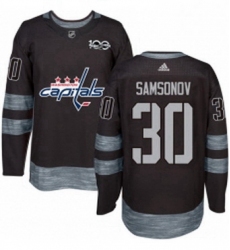 Mens Adidas Washington Capitals 30 Ilya Samsonov Authentic Black 1917 2017 100th Anniversary NHL Jersey 