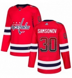 Mens Adidas Washington Capitals 30 Ilya Samsonov Authentic Red Drift Fashion NHL Jersey 