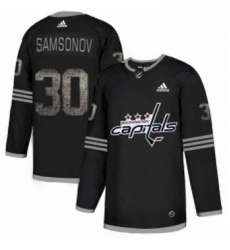 Mens Adidas Washington Capitals 30 Ilya Samsonov Black 1 Authentic Classic Stitched NHL Jersey 