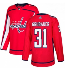 Mens Adidas Washington Capitals 31 Philipp Grubauer Premier Red Home NHL Jersey 