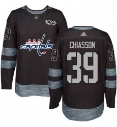 Mens Adidas Washington Capitals 39 Alex Chiasson Authentic Black 1917 2017 100th Anniversary NHL Jersey 