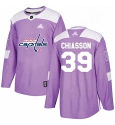 Mens Adidas Washington Capitals 39 Alex Chiasson Authentic Purple Fights Cancer Practice NHL Jersey 