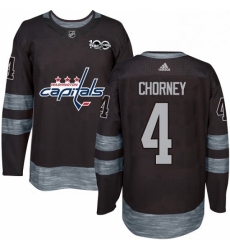 Mens Adidas Washington Capitals 4 Taylor Chorney Premier Black 1917 2017 100th Anniversary NHL Jersey 