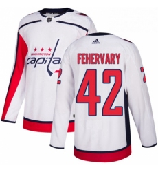 Mens Adidas Washington Capitals 42 Martin Fehervary Authentic White Away NHL Jersey 