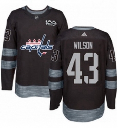 Mens Adidas Washington Capitals 43 Tom Wilson Premier Black 1917 2017 100th Anniversary NHL Jersey 