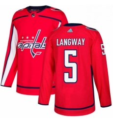Mens Adidas Washington Capitals 5 Rod Langway Premier Red Home NHL Jersey 