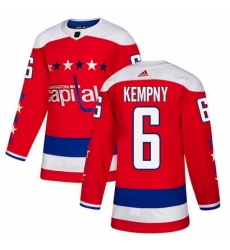 Mens Adidas Washington Capitals 6 Michal Kempny Authentic Red Alternate NHL Jersey 