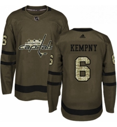 Mens Adidas Washington Capitals 6 Michal Kempny Premier Green Salute to Service NHL Jersey 