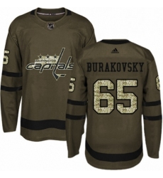 Mens Adidas Washington Capitals 65 Andre Burakovsky Authentic Green Salute to Service NHL Jersey 
