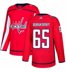 Mens Adidas Washington Capitals 65 Andre Burakovsky Authentic Red Home NHL Jersey 