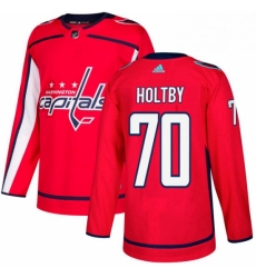 Mens Adidas Washington Capitals 70 Braden Holtby Authentic Red Home NHL Jersey 