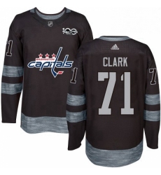 Mens Adidas Washington Capitals 71 Kody Clark Authentic Black 1917 2017 100th Anniversary NHL Jersey 