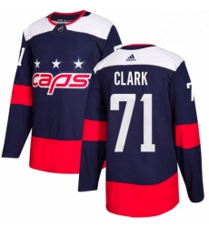 Mens Adidas Washington Capitals 71 Kody Clark Authentic Navy Blue 2018 Stadium Series NHL Jersey 