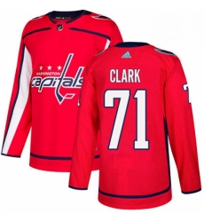 Mens Adidas Washington Capitals 71 Kody Clark Authentic Red Home NHL Jerse